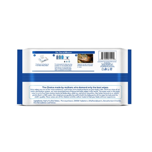 Clearly Herbal Pure Water Baby Wipes  60 Ct